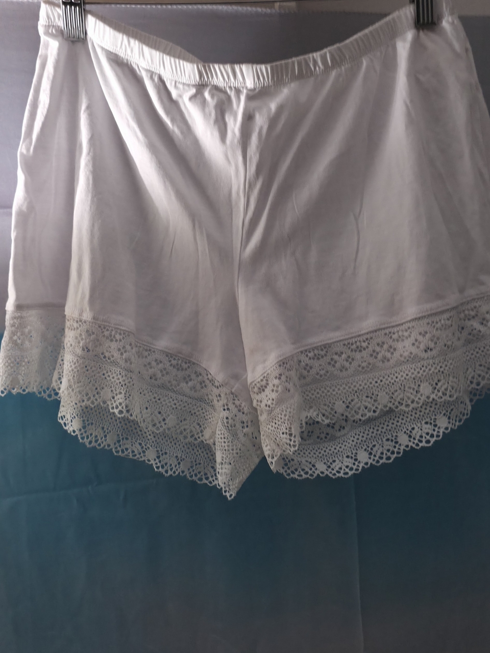 intimissimi White Lace-Trim Cotton Sleep Shorts